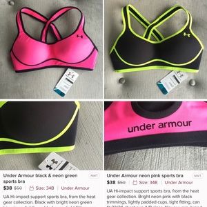 Bundle of 2 Under Armour sports bras